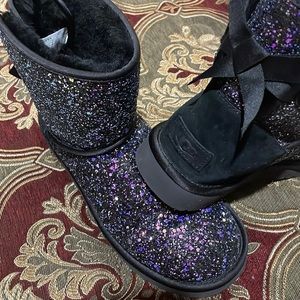 UGG Classic Short Bailey Bow Sequin Boots Women's
